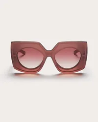 Valentino Garavani V - SOUL OCCHIALE A FARFALLA SQUADRATO OVERSIZE IN ACETATO Donna POWDER ROSE Powder