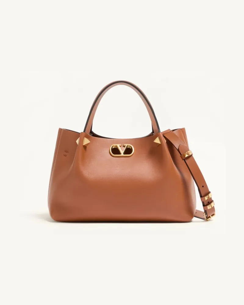 Valentino Garavani Borsa Piccola Shopping Morbida Valentino Garavani In Pelle Donna NOCCIOLA Nocciola
