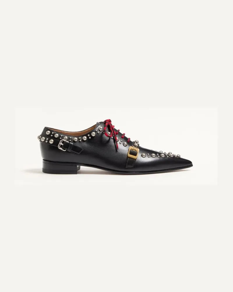 Valentino Garavani Derby Mockers In Vitello Uomo NERO Nero