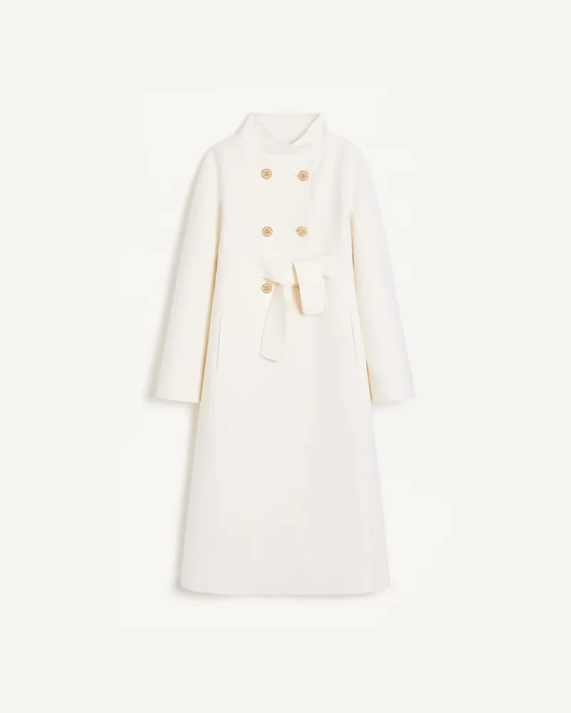 Valentino Garavani Cappotto In Compact Drap Donna AVORIO Avorio