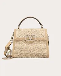 Valentino Garavani BORSA A MANO MINI GARAVANI VSLING RICAMATA Donna NATURALE/CRYSTAL/BEIGE Naturale