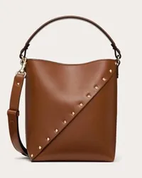 Valentino Garavani BORSA A SECCHIELLO GARAVANI GARAVANI ROCKSTUD WISPY IN VITELLO Donna TABACCO Tabacco