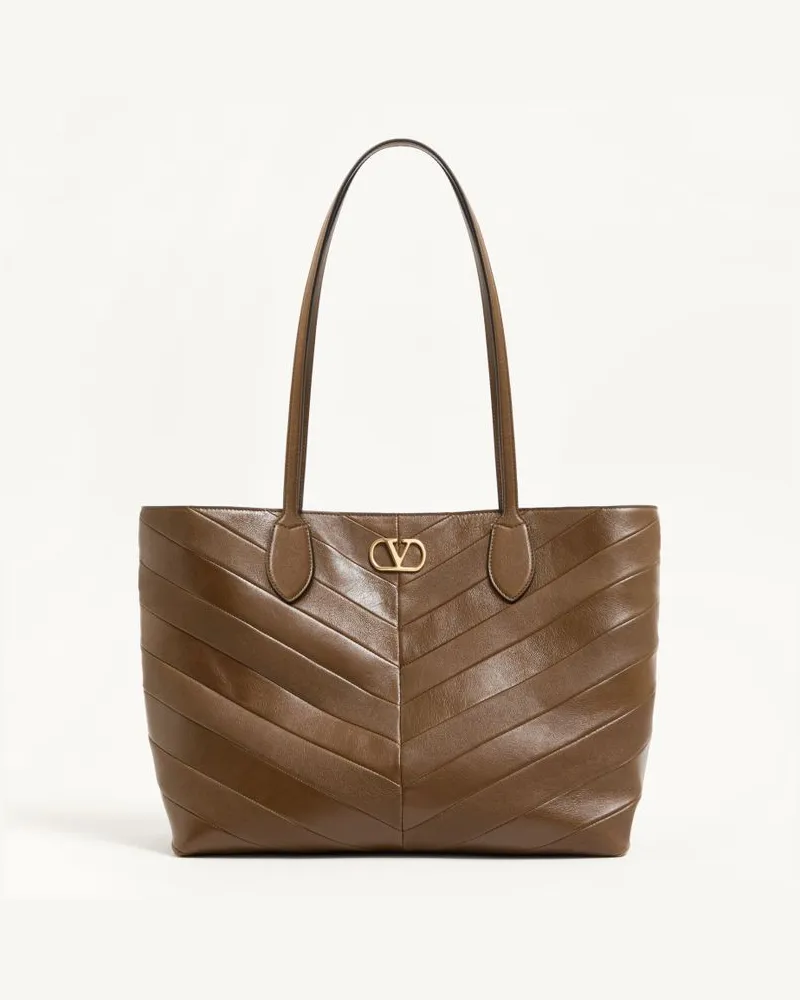 Valentino Garavani Borsa Media Shopping Valentino Garavani Jean In Nappa Motivo Chevron Donna TUNDRA Tundra