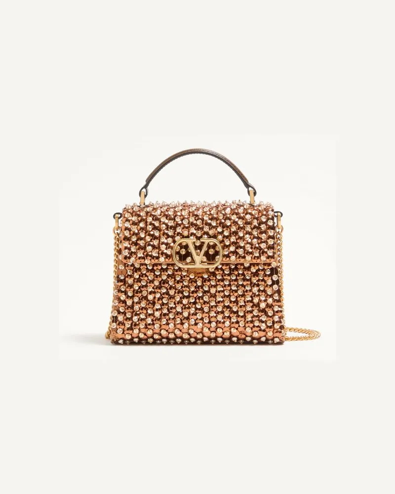 Valentino Garavani Borsa Mini A Mano Valentino Garavani Vsling Ricamata Donna ORO/TABACCO Oro