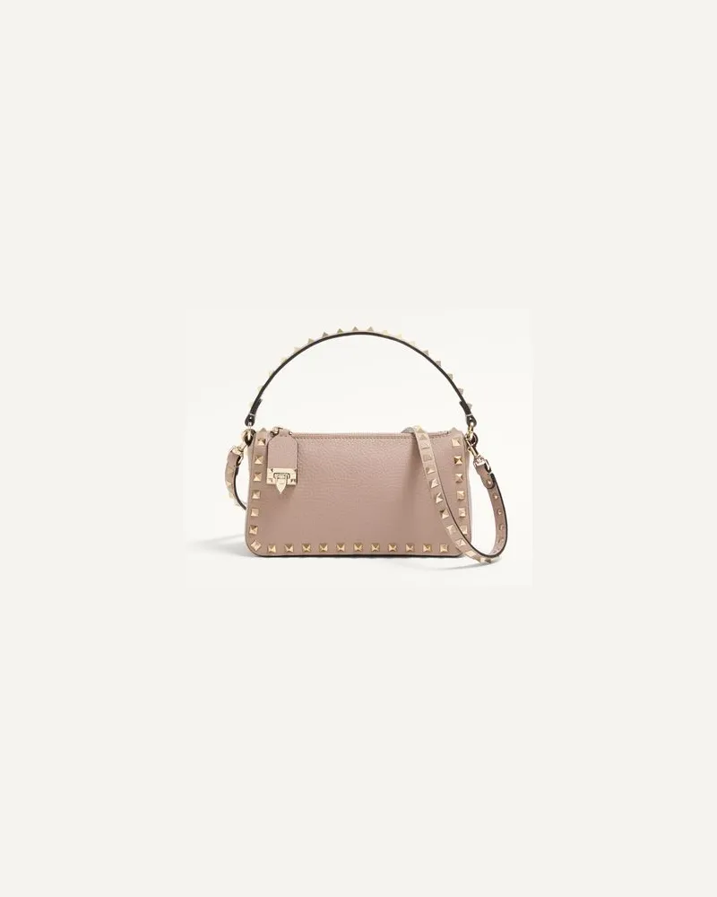 Valentino Garavani Borsa Piccola A Tracolla Rockstud In Vitello Granato Donna POUDRE UNI 