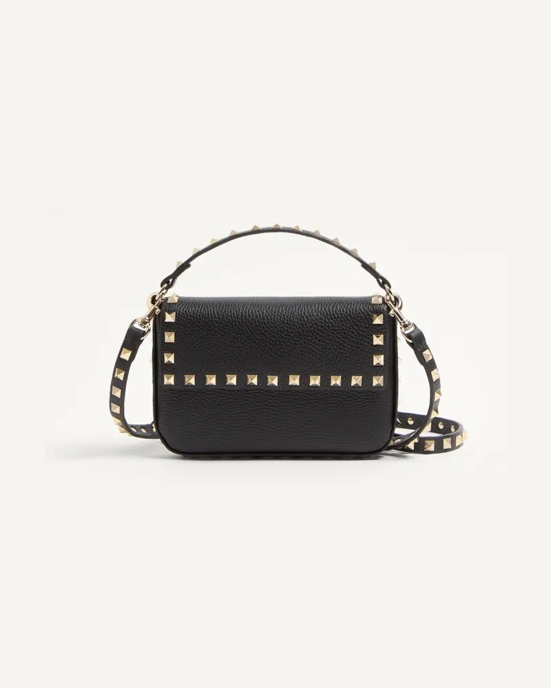 Valentino Garavani Pouch Rockstud In Vitello Granato Donna NERO Nero