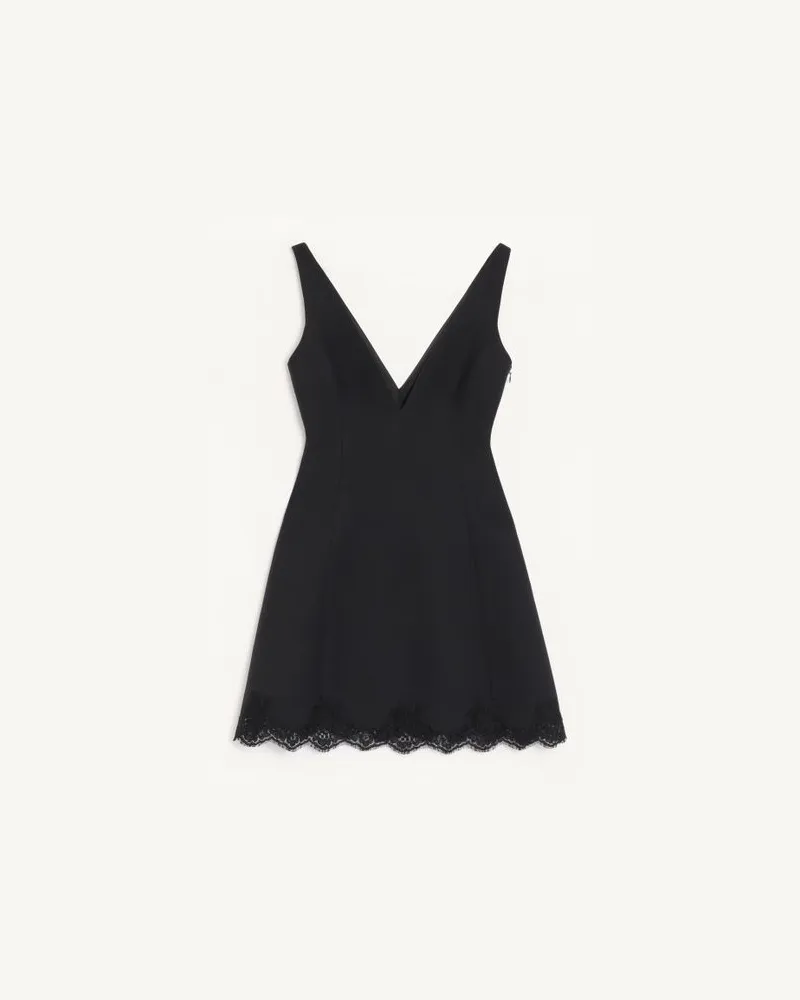 Valentino Garavani Abito Corto In Crepe Couture Donna NERO Nero
