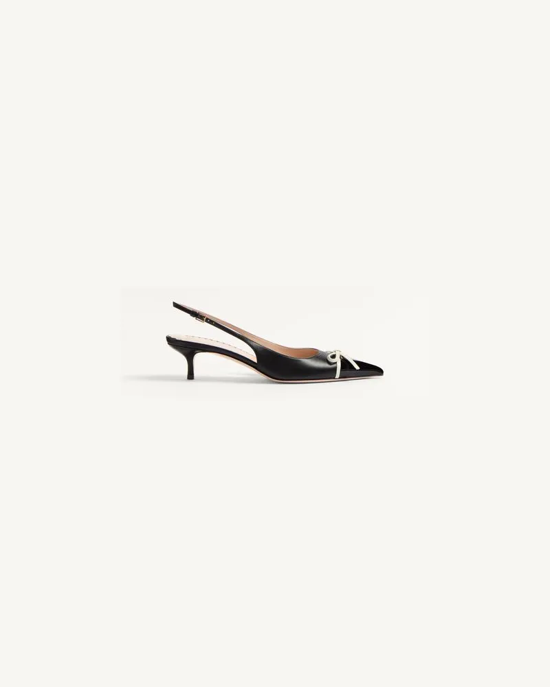Valentino Garavani Décolleté Slingback Bepointy In Vernice E Capretto 45Mm Donna NERO/AVORIO 38 