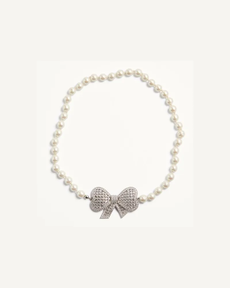 Valentino Garavani Collana Trop Chou in Metallo, Perle Barocche in Vetro e Cristalli Swarovski Donna PALLADIO/CRYSTAL Palladio