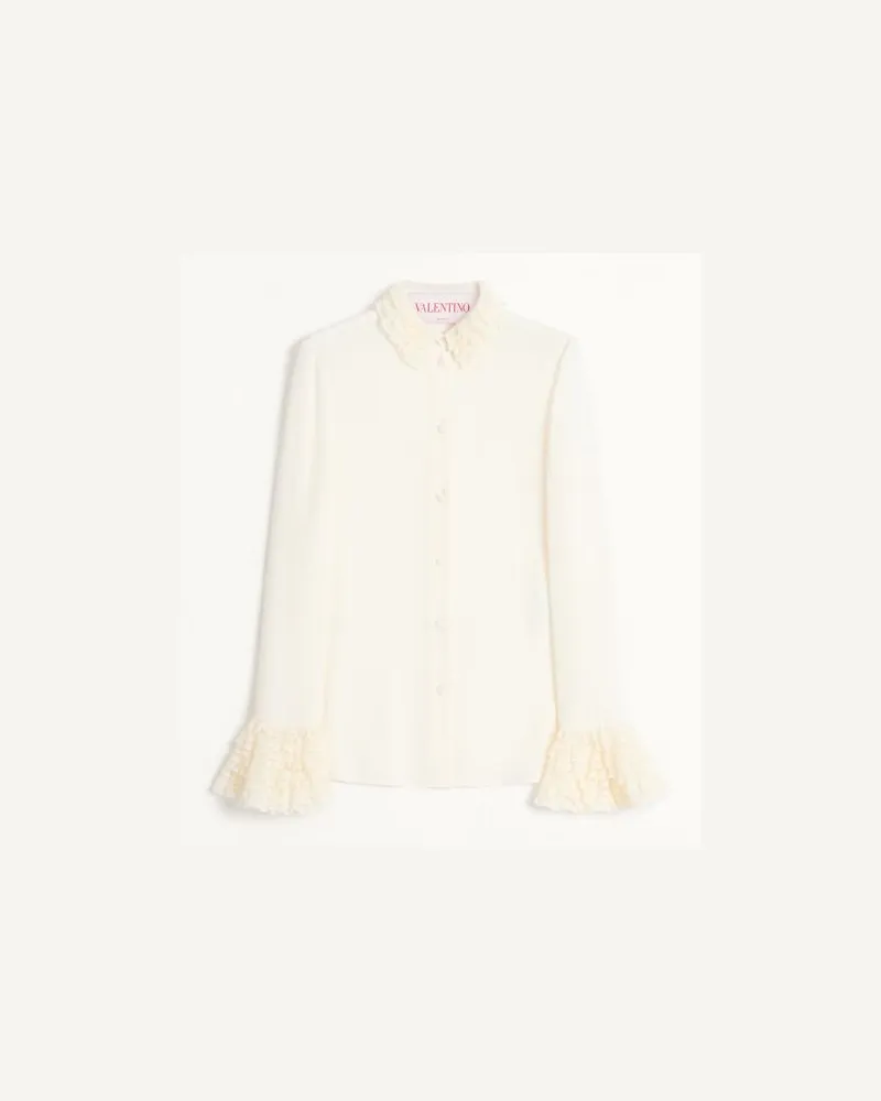 Valentino Garavani Camicia In Georgette Donna AVORIO Avorio
