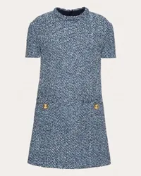 Valentino Garavani ABITO CORTO IN DENIM TEXTURED TWEED Donna DENIM/AZZURRO/BIANCO Denim