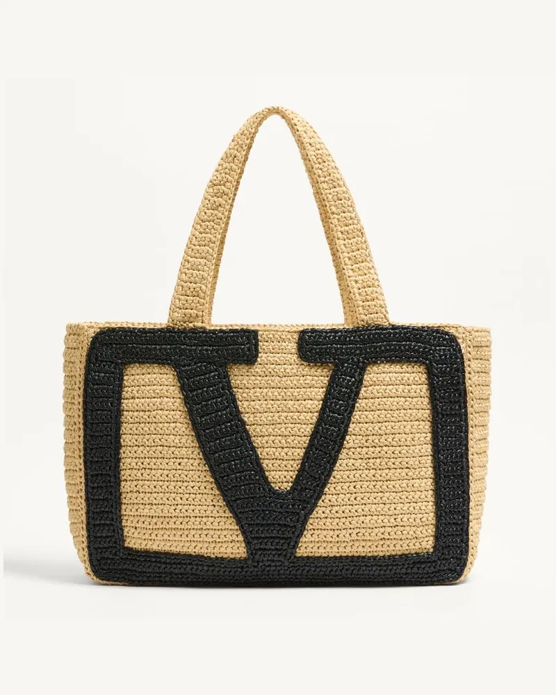 Valentino Garavani Borsa Shopping Grande Valentino Garavani Viva Superstar In Rafia Donna NATURALE Naturale