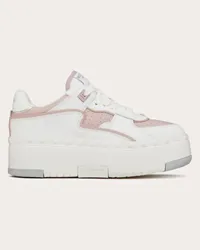 Valentino Garavani SNEAKER FREEDOTS XL IN VITELLO Donna BIANCO/ROSE/SILVER Bianco