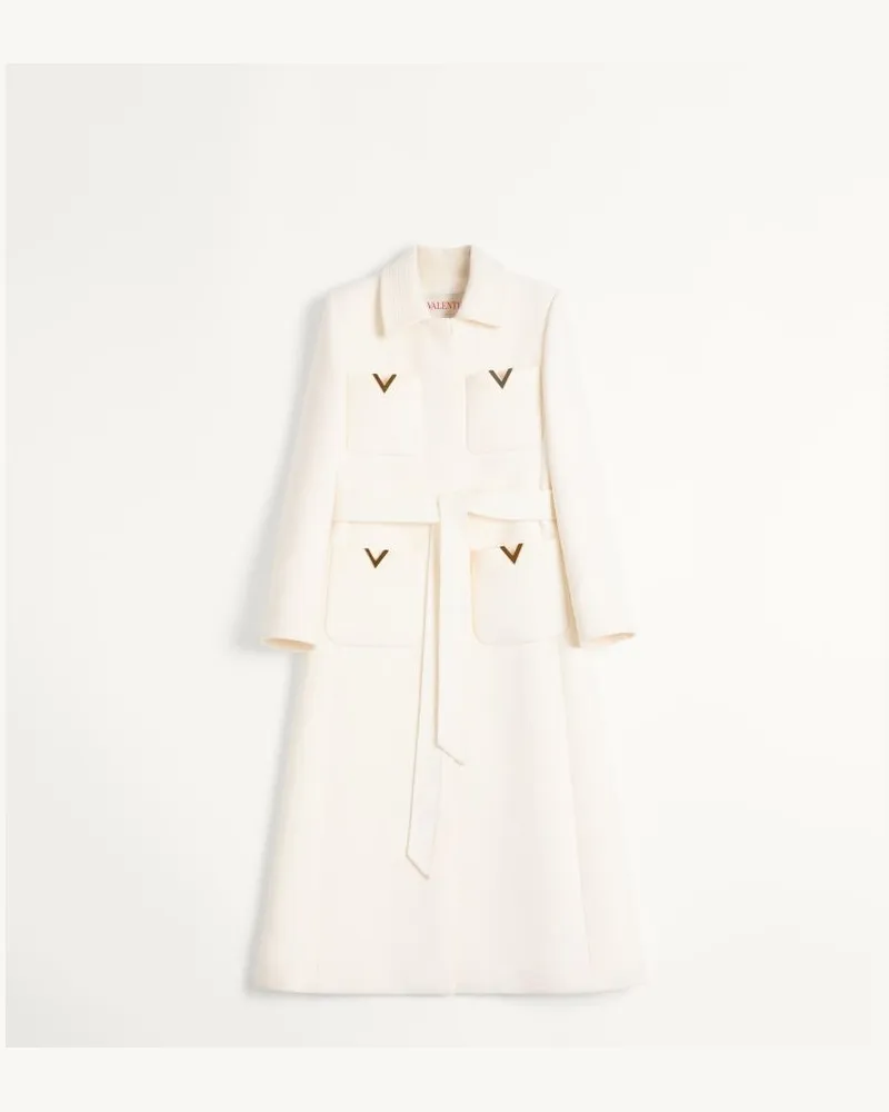 Valentino Garavani Cappotto In Drill Double Donna AVORIO Avorio