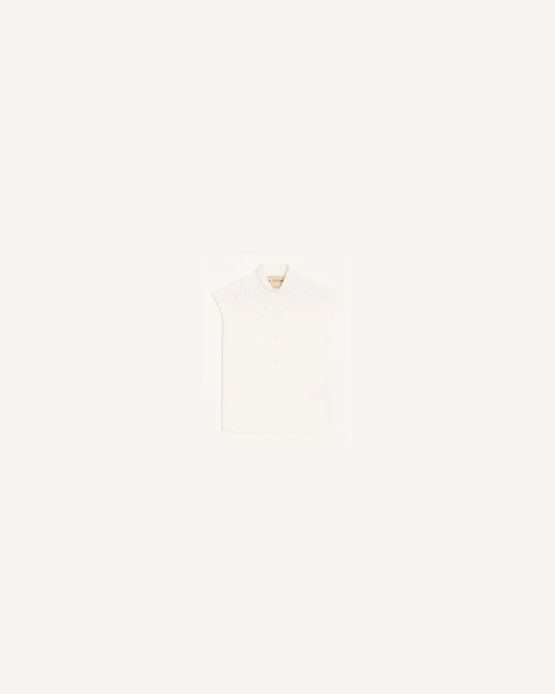 Valentino Garavani Camicia In Popeline Ricamata Donna BIANCO 42 