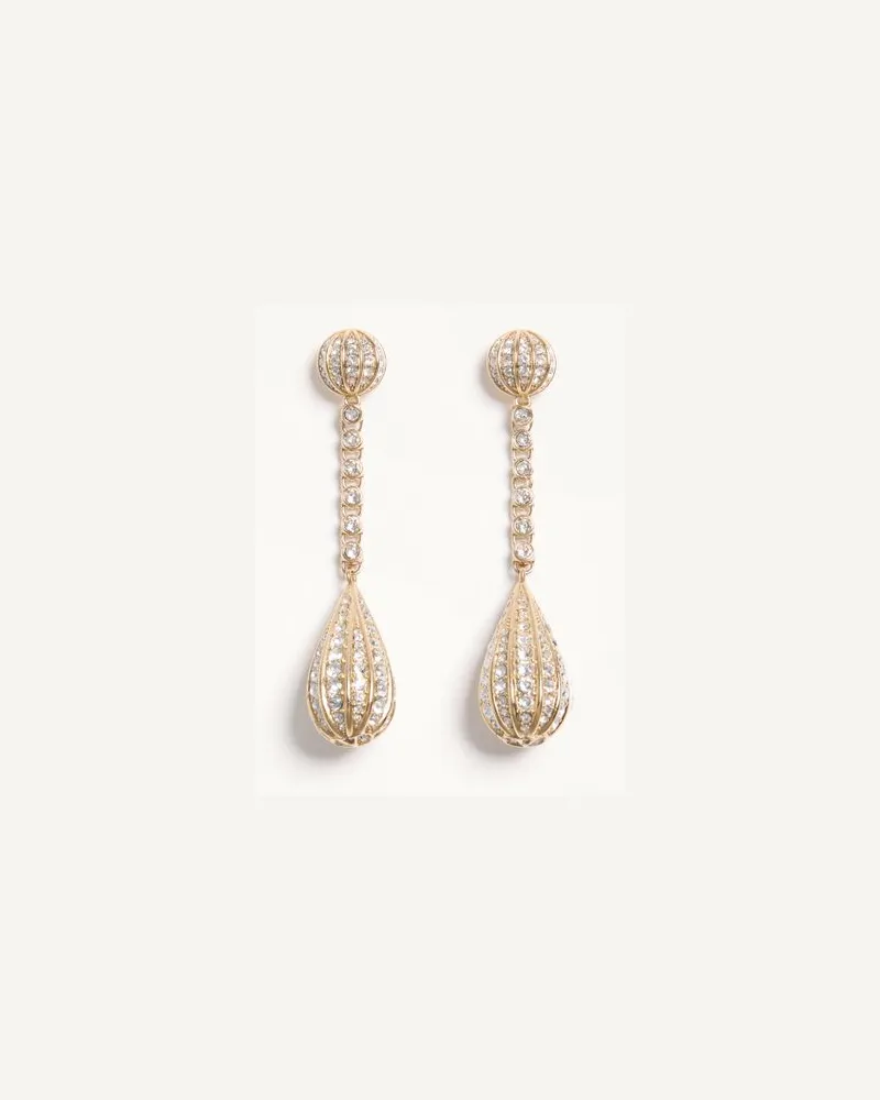 Valentino Garavani Orecchini Poetique des Gouttes in Metallo e Cristalli Swarovski Donna ORO/CRYSTAL Oro