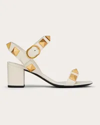 Valentino Garavani SANDALO ROMAN STUD IN VITELLO 60MM Donna LIGHT IVORY Light