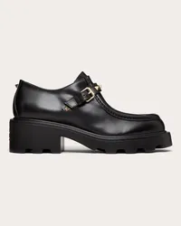 Valentino Garavani SINGLE MONK STRAP ROCKSTUD IN VITELLO 55MM Donna NERO Nero