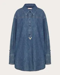 Valentino Garavani ABITO IN CHAMBRAY DENIM Donna DENIM Denim