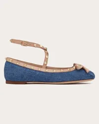 Valentino Garavani BALLERINA ROCKSTUD IN DENIM Donna ROSE CANNELLE Rose