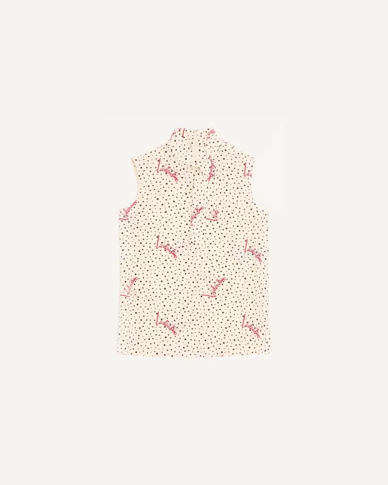 Valentino Garavani Top In Crepe De Chine Bollicine Plusdepois Donna VANIGLIA/MULTICOLOR Vaniglia