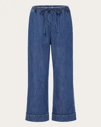 Valentino Garavani PANTALONE IN CHAMBRAY DENIM Donna BLU Blu