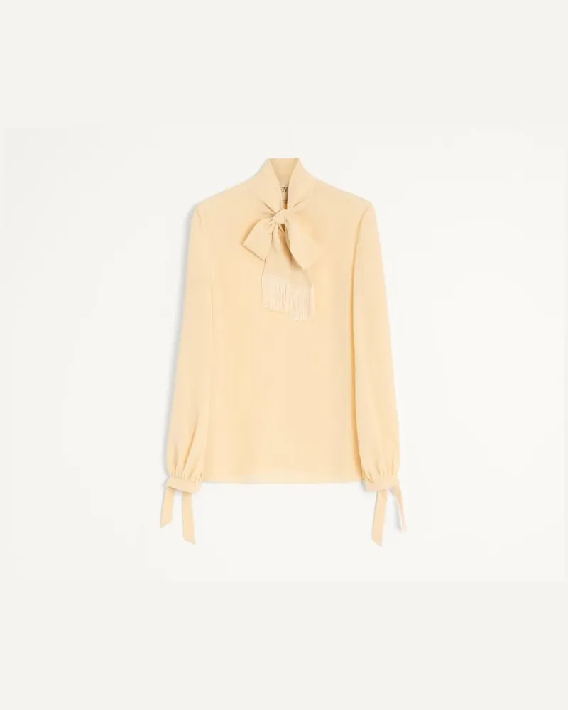 Valentino Garavani Top In Crepe De Chine Donna BETULLA Betulla