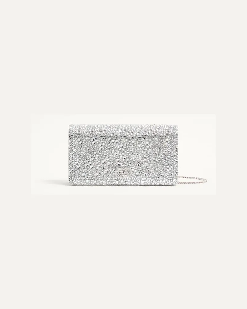 Valentino Garavani Mini Borsa A Tracolla VLogo Signature Con Ricamo Sparkling Donna CRYSTAL Crystal