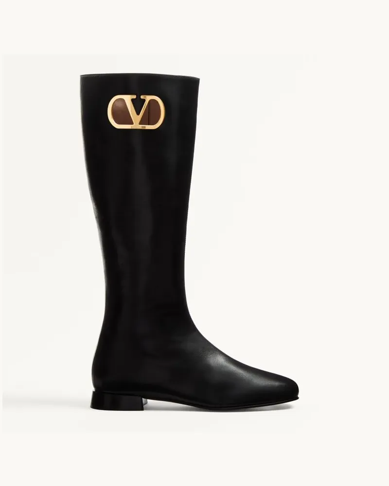 Valentino Garavani Stivale Vlogo Signature In Capretto 20Mm Donna NERO Nero