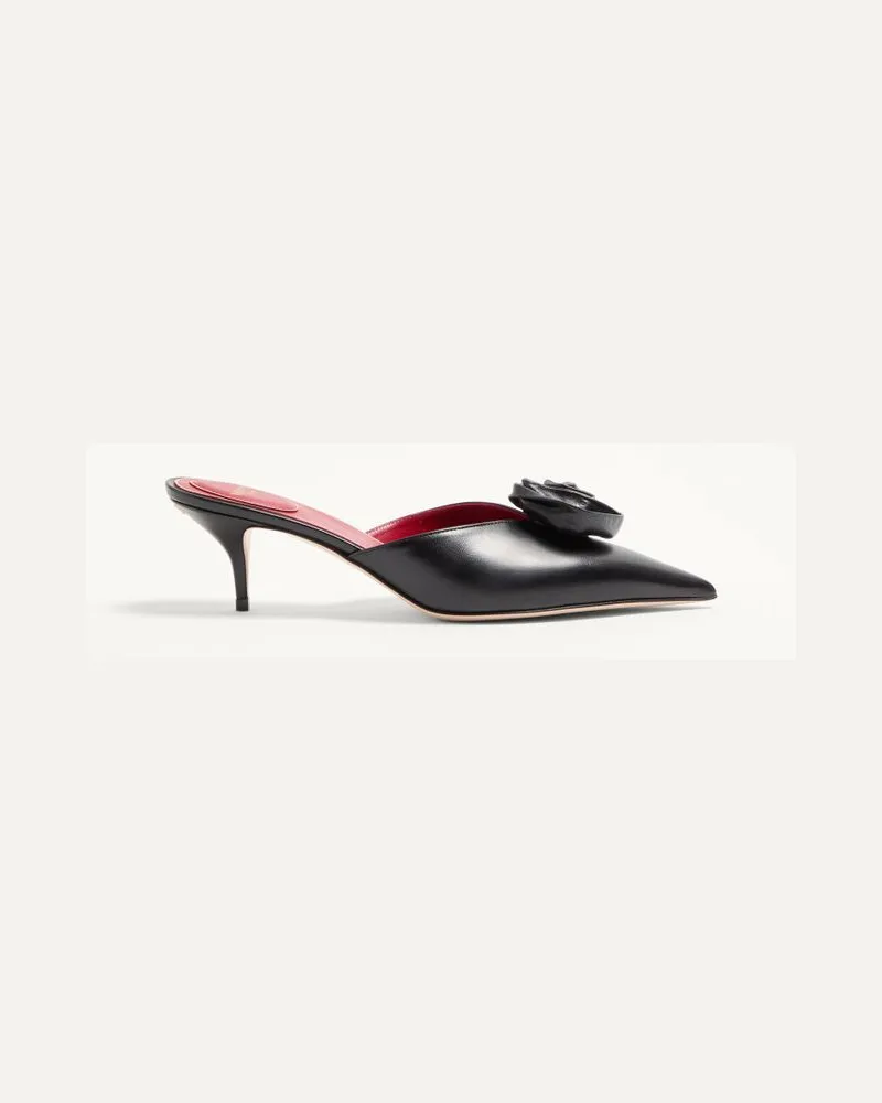 Valentino Garavani Mule Drip Rose In Capretto Con Cristalli 55Mm Donna NERO Nero