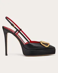 Valentino Garavani DÉCOLLETÉ SLINGBACK CON PLATEAU VLOGO SIGNATURE IN VITELLO 120MM Donna NERO Nero