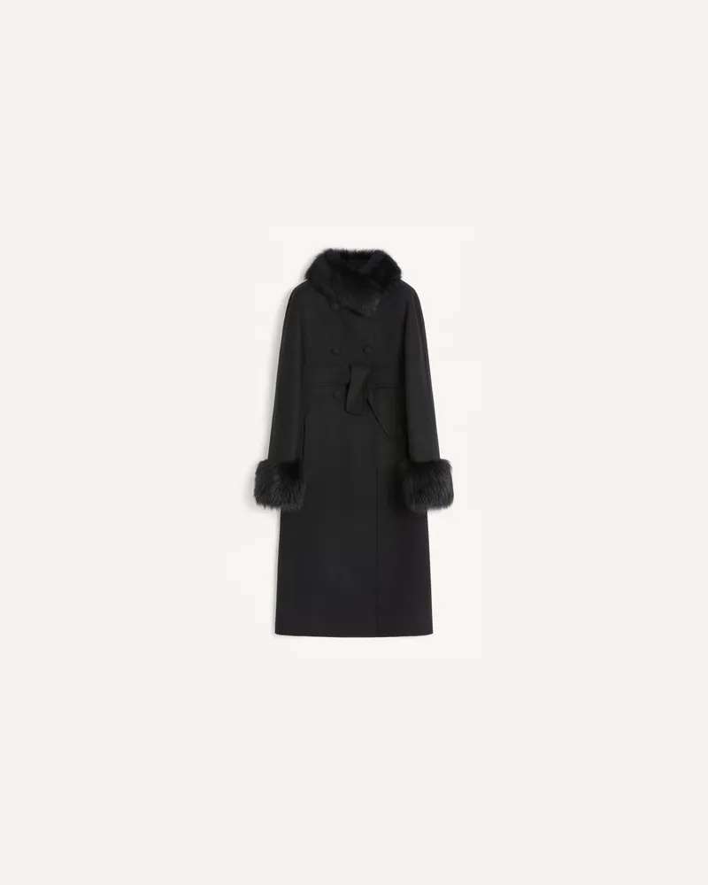Valentino Garavani Cappotto In Compact Drap Donna NERO 44 
