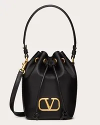 Valentino Garavani MINI BORSA A SECCHIELLO VLOGO SIGNATURE IN NAPPA Donna NERO Nero