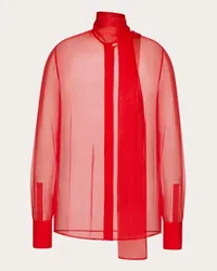 Valentino Garavani CAMICIA IN CHIFFON Donna ROSSO Rosso