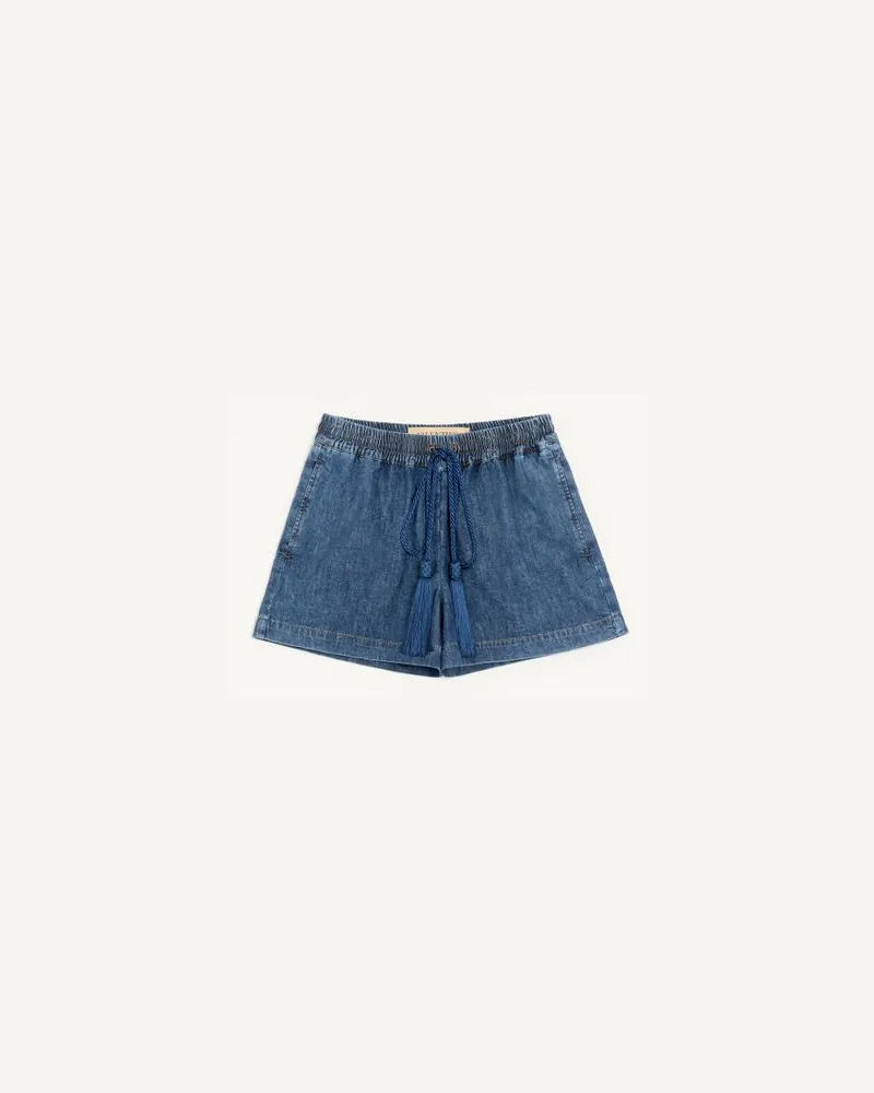 Valentino Garavani Shorts In Denim Chambray Donna BLU Blu
