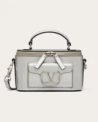 Valentino Garavani MINI BORSA A MANO LOCÒ IN VITELLO METALLIZZATO Donna ARGENTO Argento