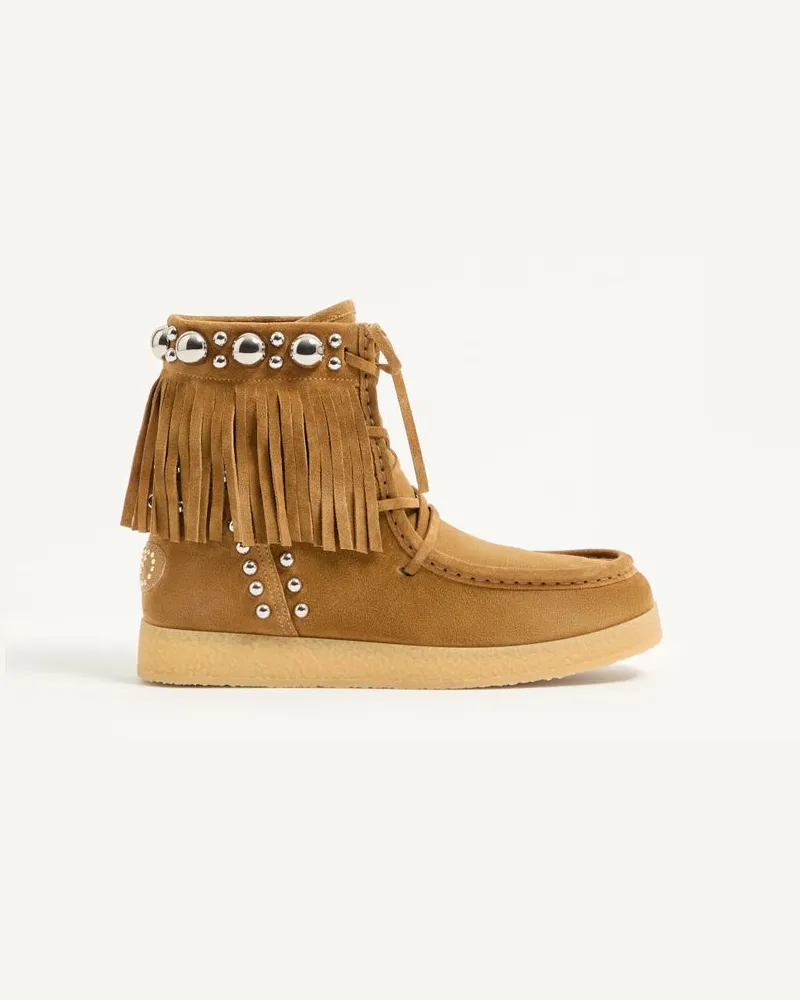 Valentino Garavani Stivaletto Nellcote In Crosta 25mm Donna HAVANA BEIGE Havana