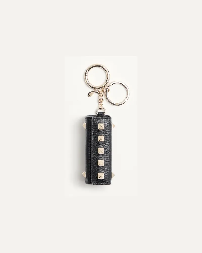 Valentino Garavani Charm Rockstud Valentino Garavani in Vitello Granato Donna NERO Nero