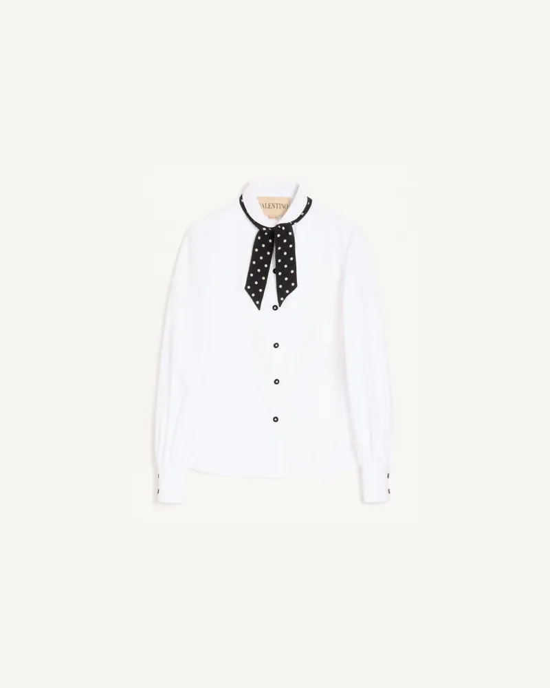 Valentino Garavani Camicia In Cotton Popeline Donna BIANCO Bianco