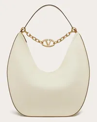 Valentino Garavani MAXI HOBO VLOGO MOON BAG IN NAPPA CON CATENA Donna AVORIO Avorio