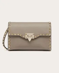 Valentino Garavani BORSA PICCOLA A TRACOLLA ROCKSTUD IN VITELLO GRANATO Donna TORTORA Tortora