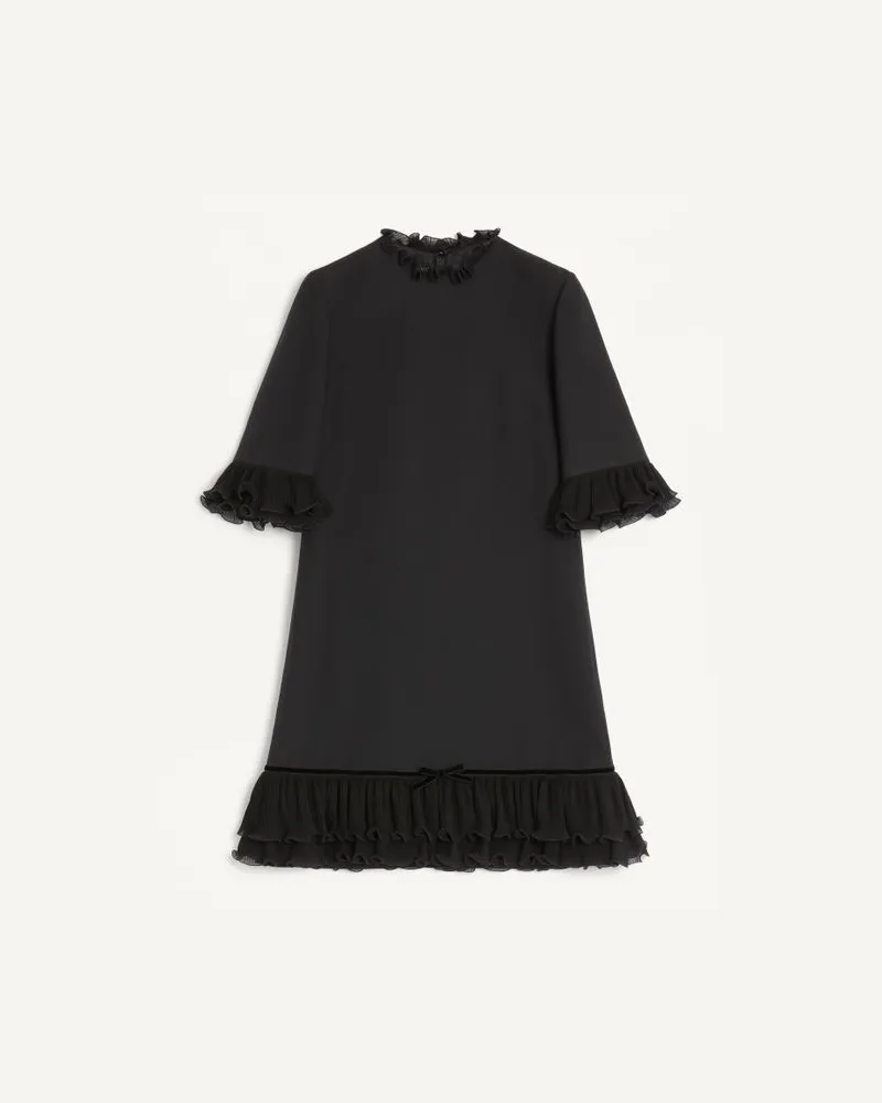 Valentino Garavani Abito Corto In Crepe Couture Donna NERO Nero