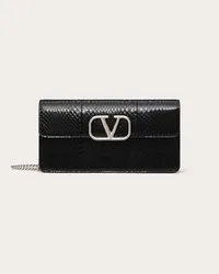 Valentino Garavani PORTAFOGLIO CON CATENA VLOGO SIGNATURE IN AYERS Donna NERO Nero