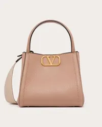 Valentino Garavani BORSA A MANO PICCOLA GARAVANI ALLTIME IN VITELLO GRANATO Donna ROSE CANNELLE Rose