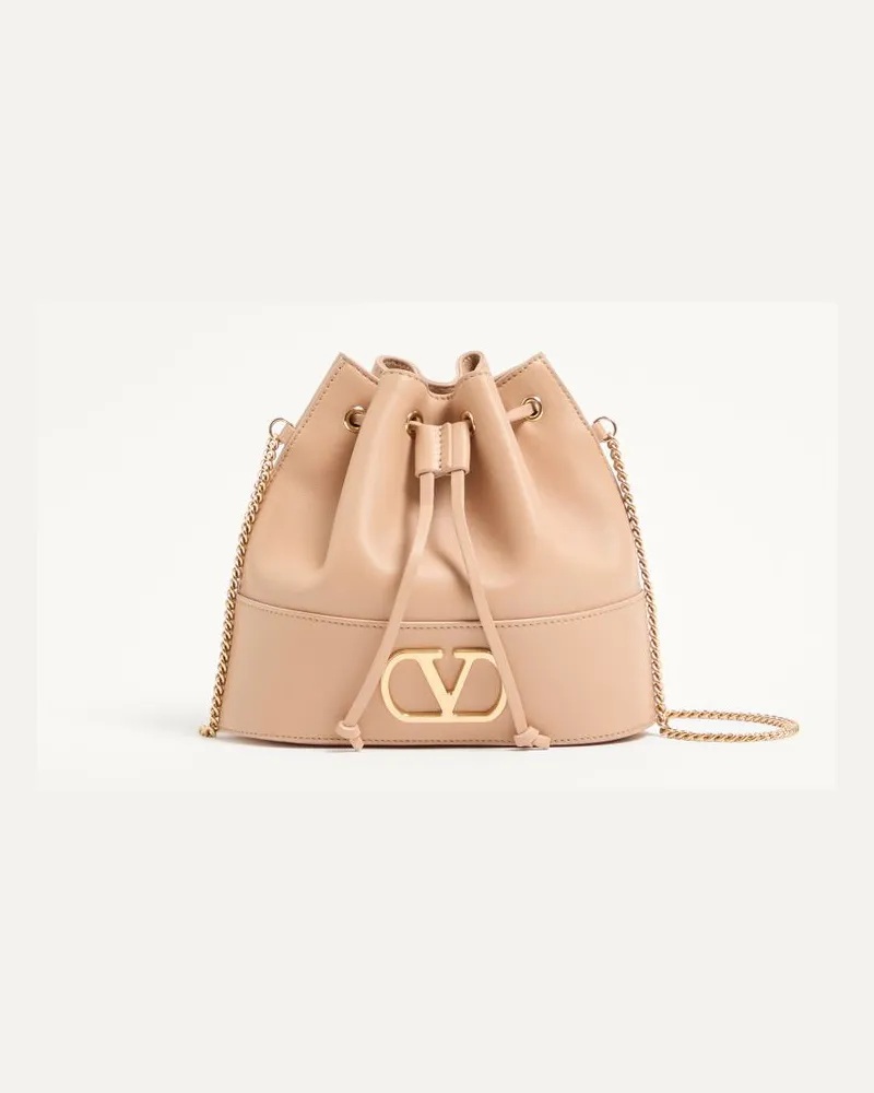 Valentino Garavani Mini Borsa a Secchiello VLogo Signature in Nappa Donna ROSA Rosa