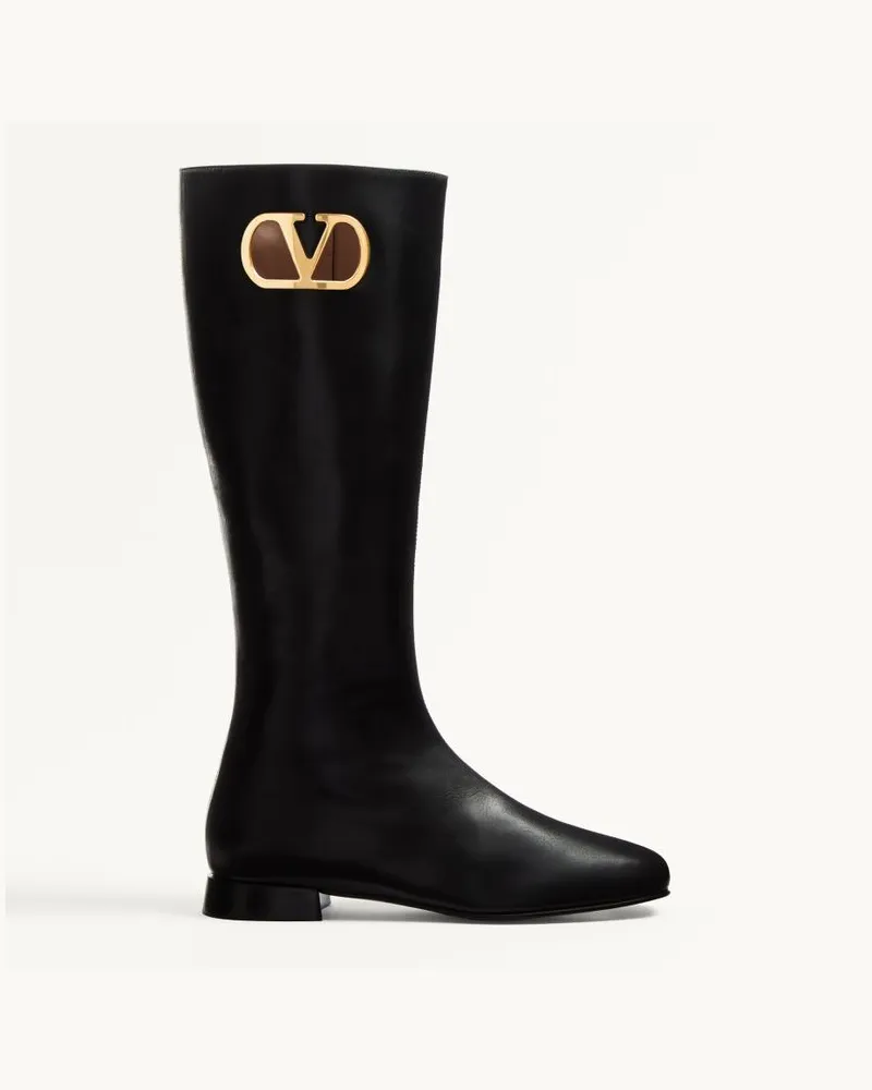 Valentino Garavani Stivale VLogo Signature In Capretto 20Mm Donna NERO Nero