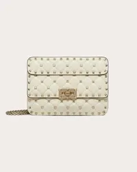 Valentino Garavani BORSA PICCOLA ROCKSTUD SPIKE IN NAPPA Donna LIGHT IVORY Light