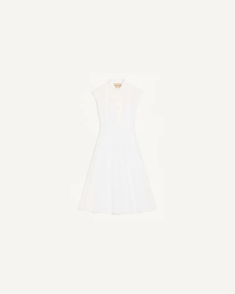 Valentino Garavani Abito Midi In Popeline Ricamato Donna BIANCO 36 