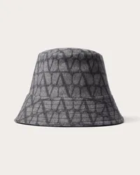 Valentino Garavani CAPPELLO BUCKET TOILE ICONOGRAPHE REVERSIBILE Donna GRIGIO/GRIGIO SCURO Grigio