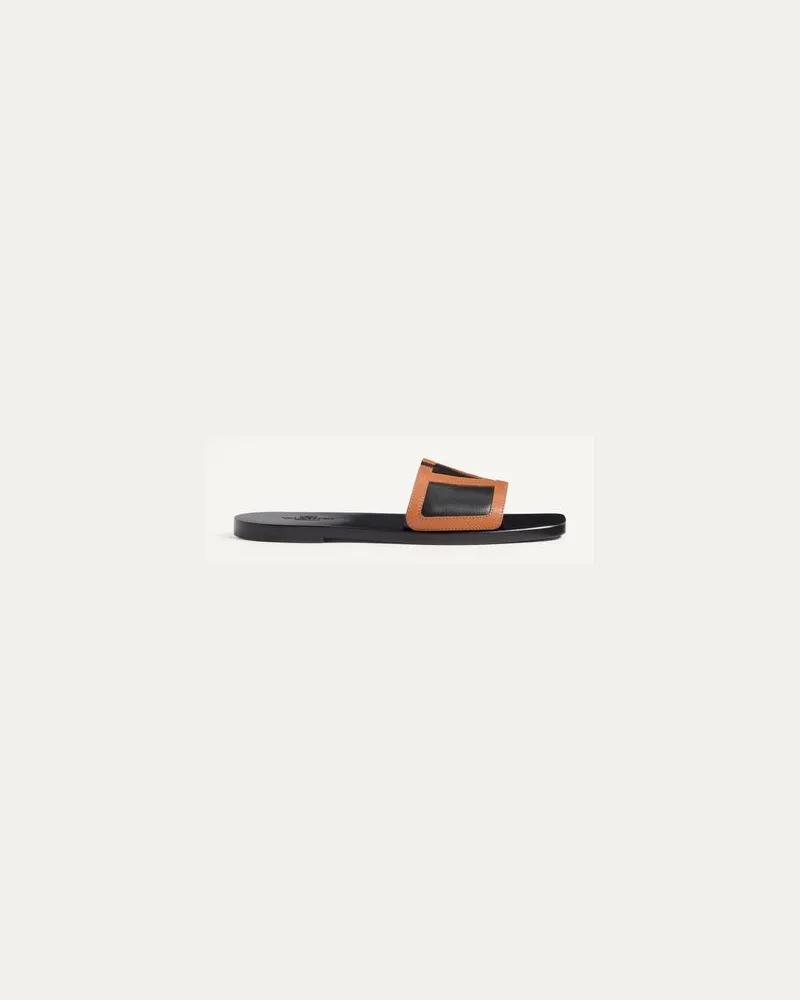 Valentino Garavani Sandalo Slide Viva Superstar In Nappa Uomo NERO/ROASTED PECAN 46 
